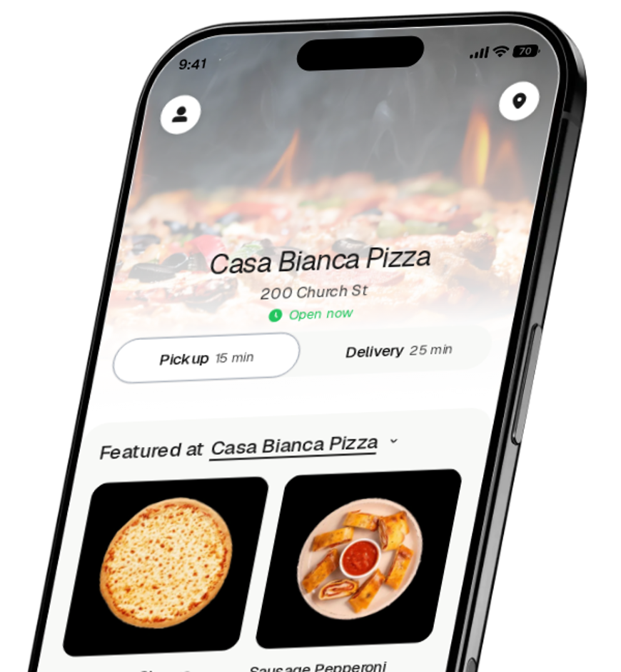 Casa Bianca Pizza app preview